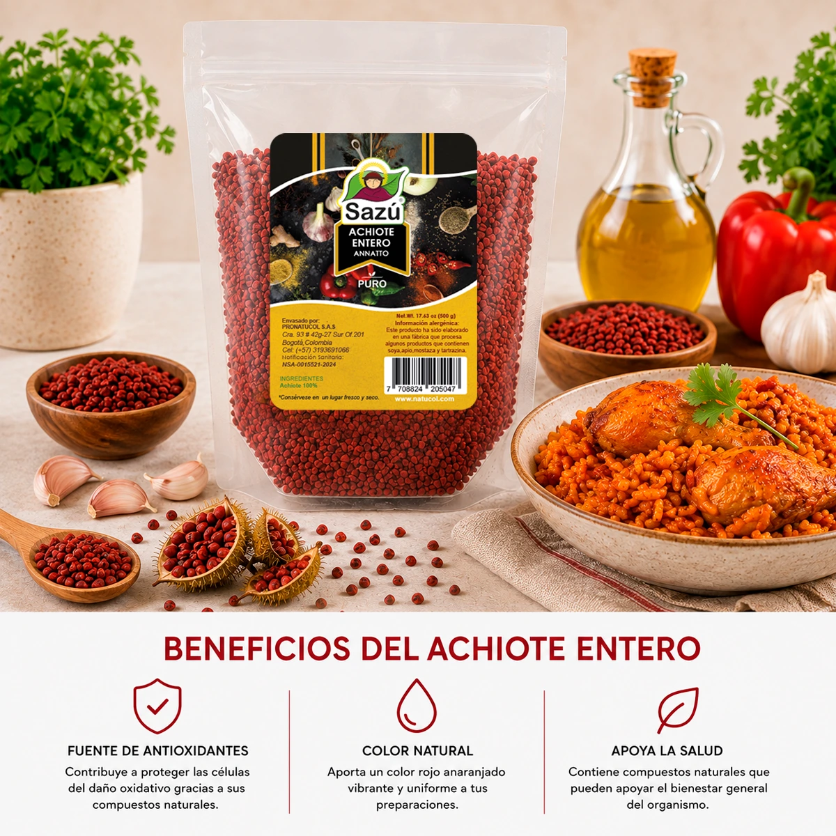 Achiote Entero Sazú 500gr