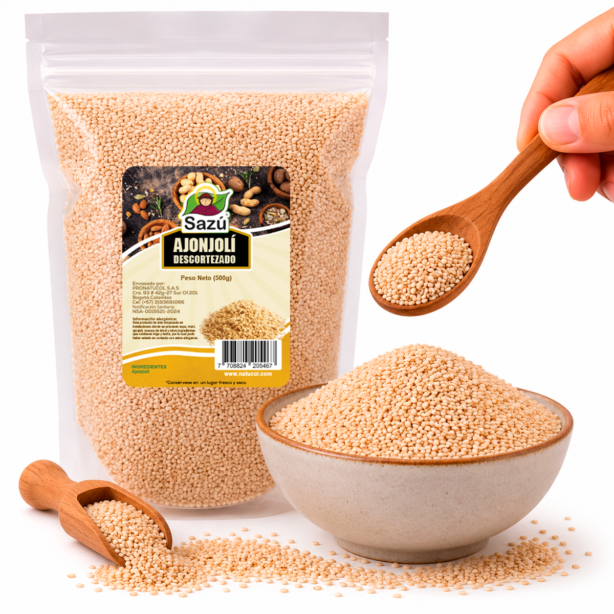Ajonjolí Descortezado Sazú 500g - Image 2