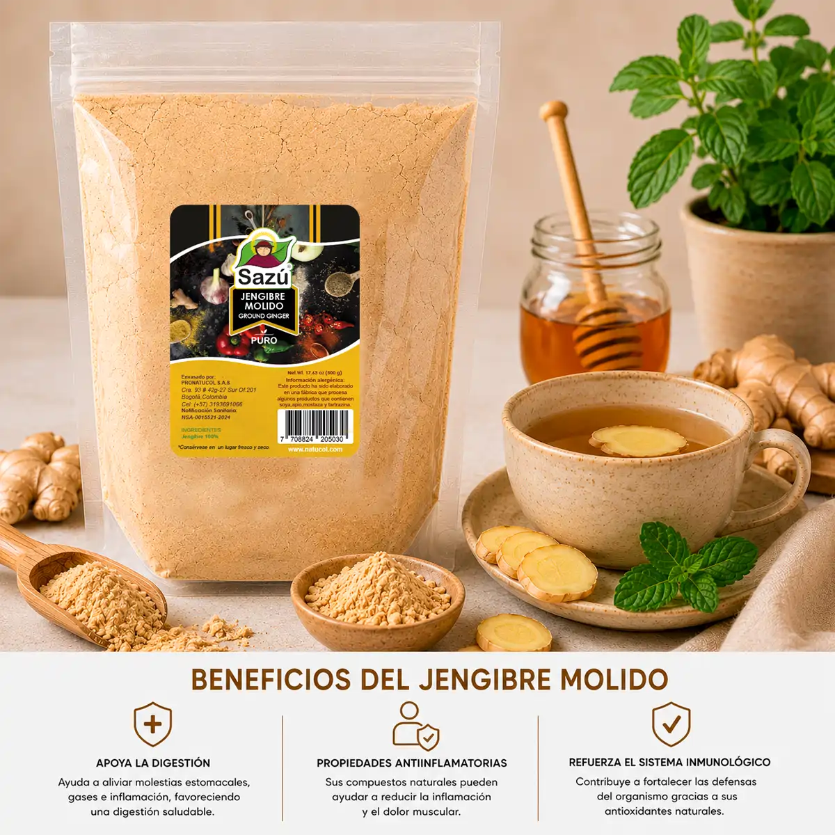 Jengibre Molido Sazú 500g
