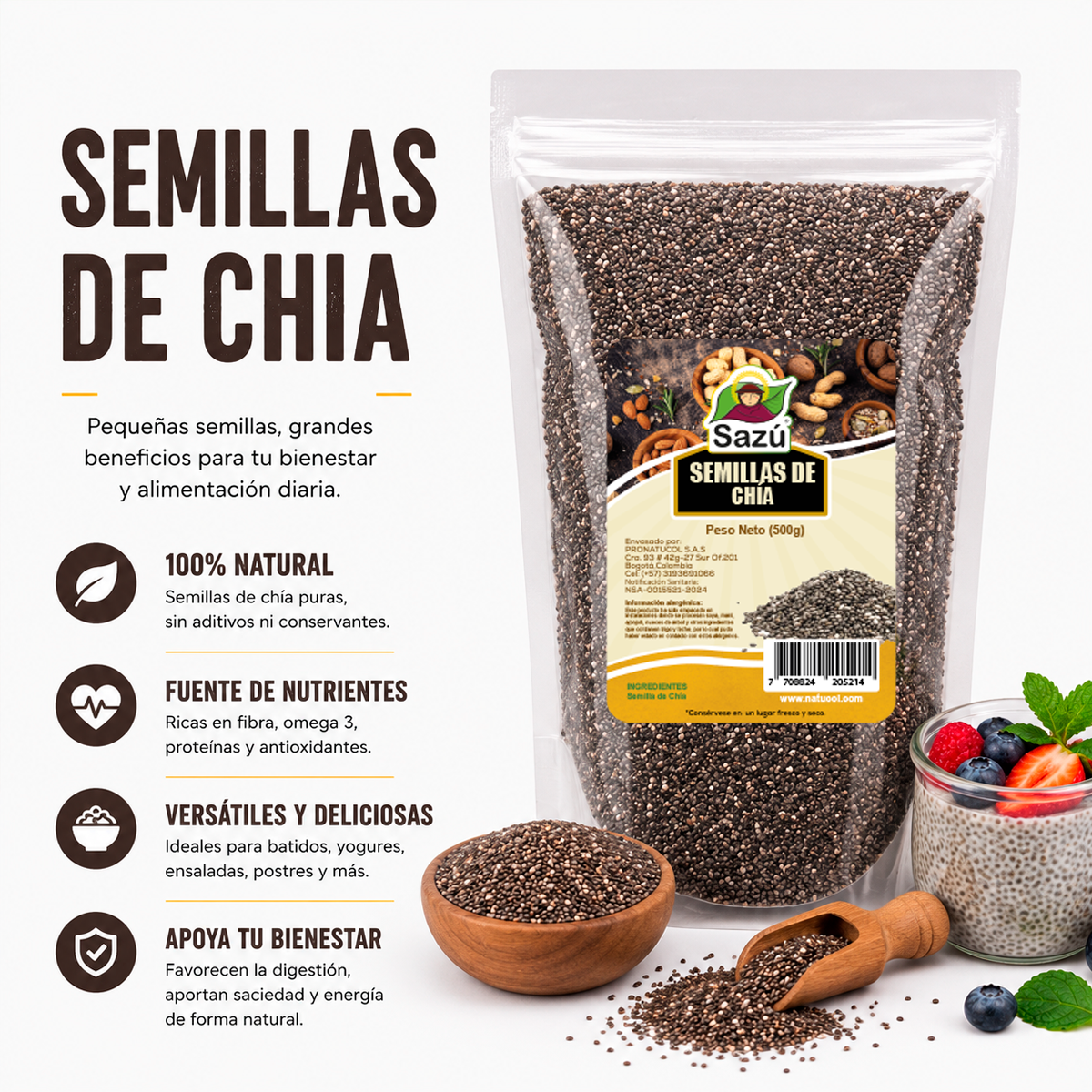 Semilla de Chia Sazú 500g
