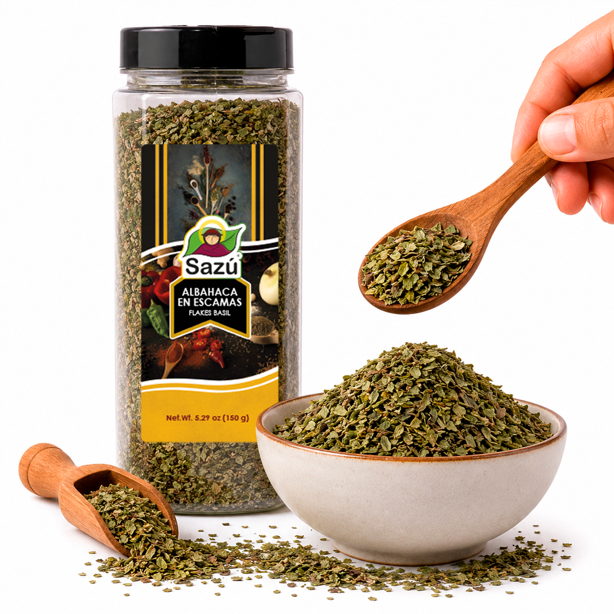 Albahaca en Escamas Puro Sazú 150gr - Image 2