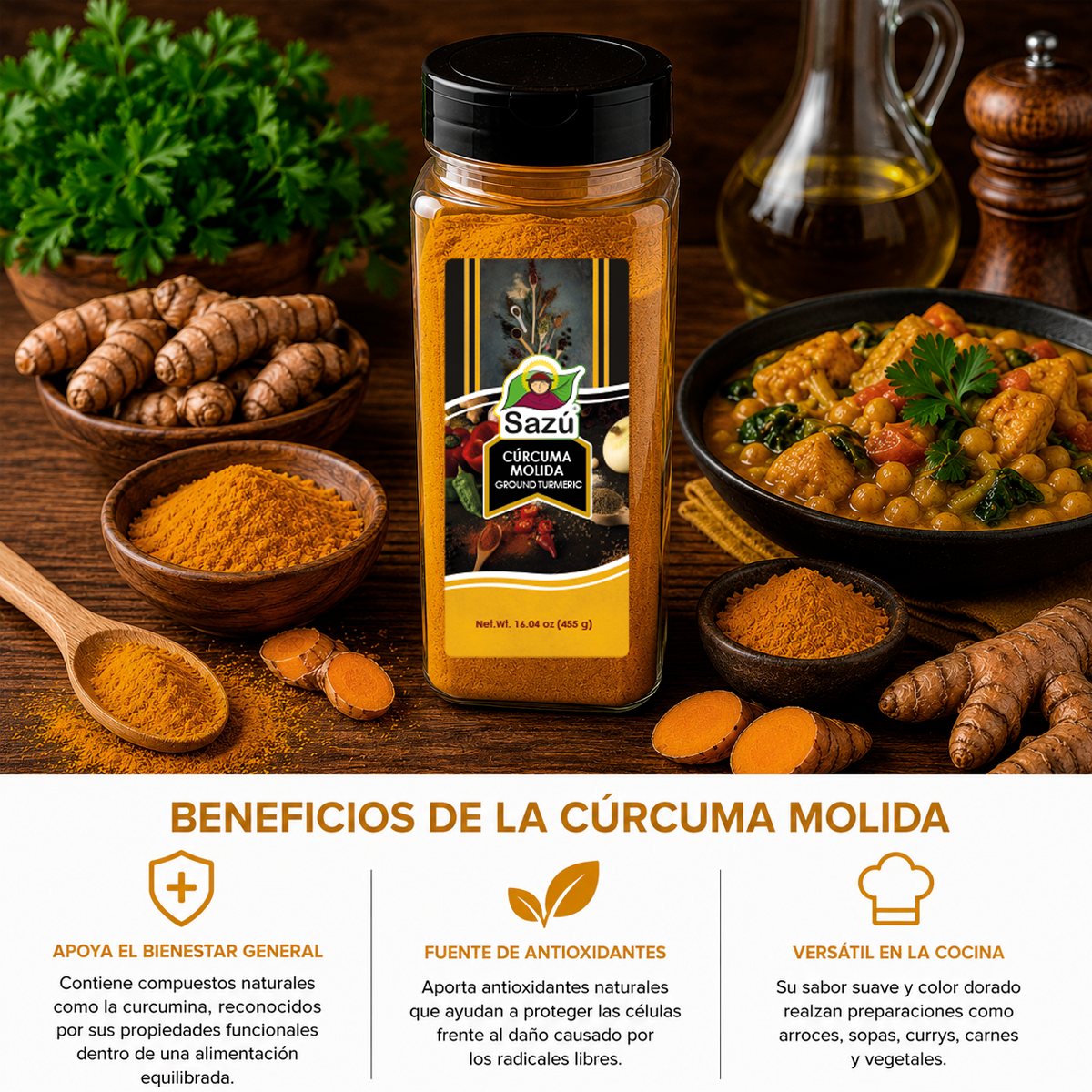 Cúrcuma Molida Sazú 455g