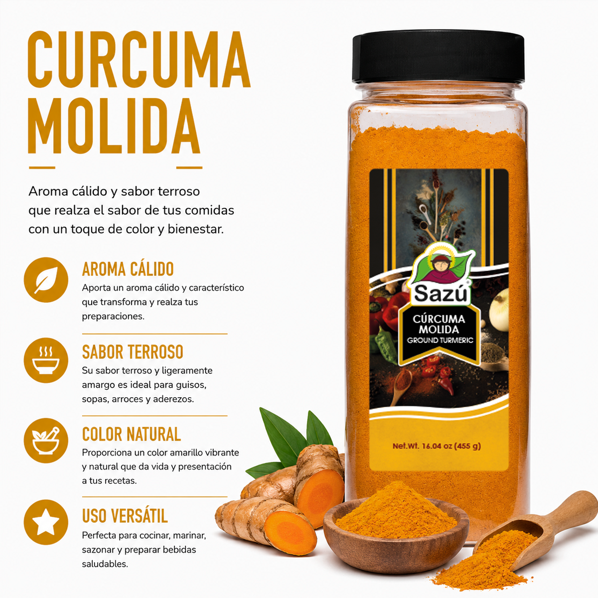Cúrcuma Molida Sazú 455g