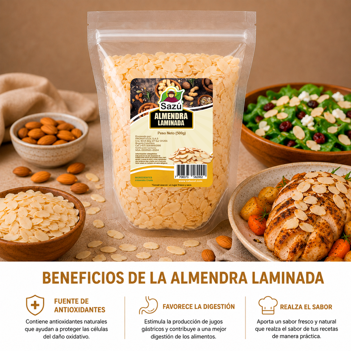 Almendra Laminada Sazú 500gr